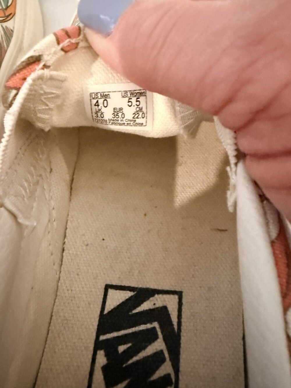 Women's Vans Canvas Slip On - Preowned 5.5 - Picture 5 of 7